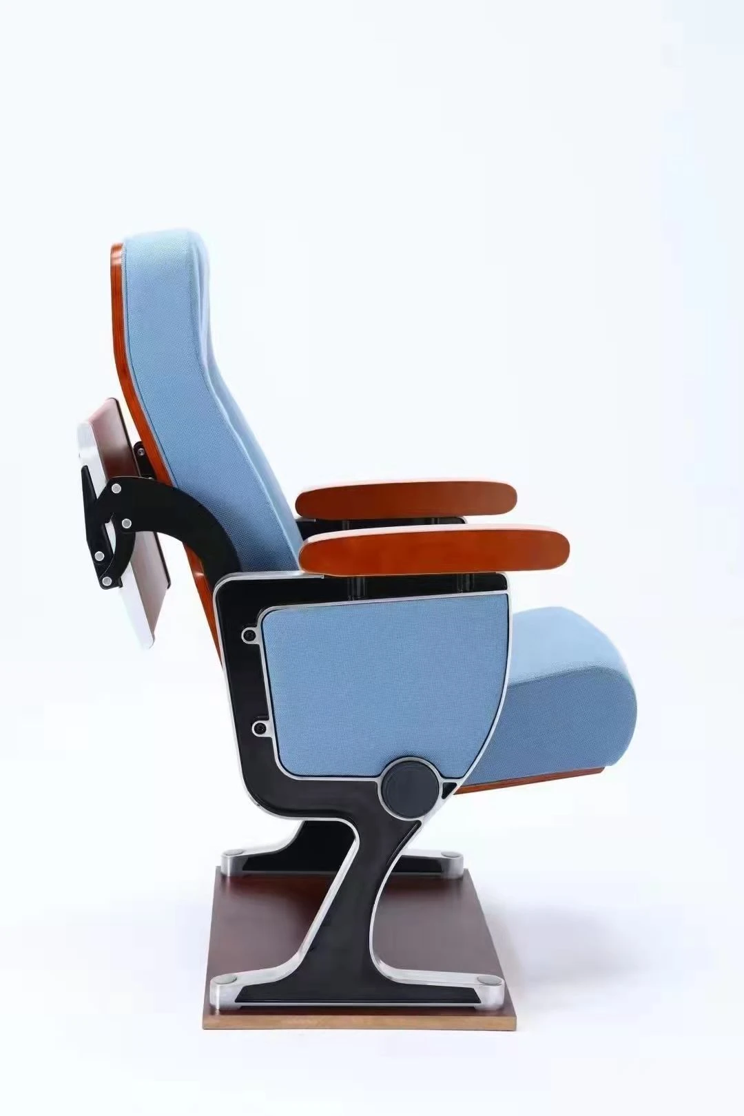 What is the function of the aisle reserved when installing auditorium chairs